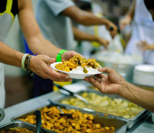 FOod being handed out