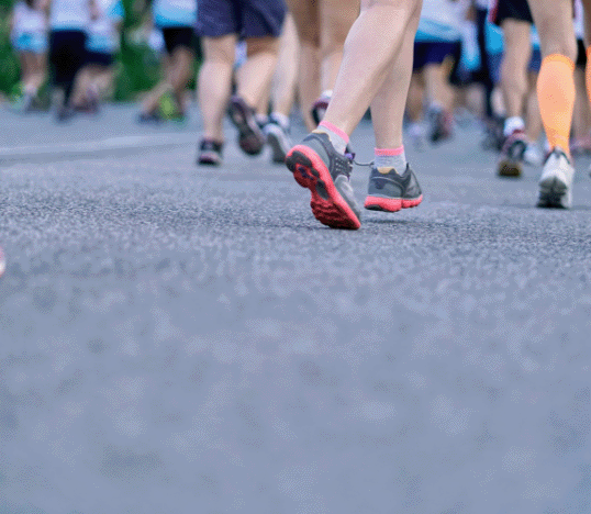 shot of someones shoe walking